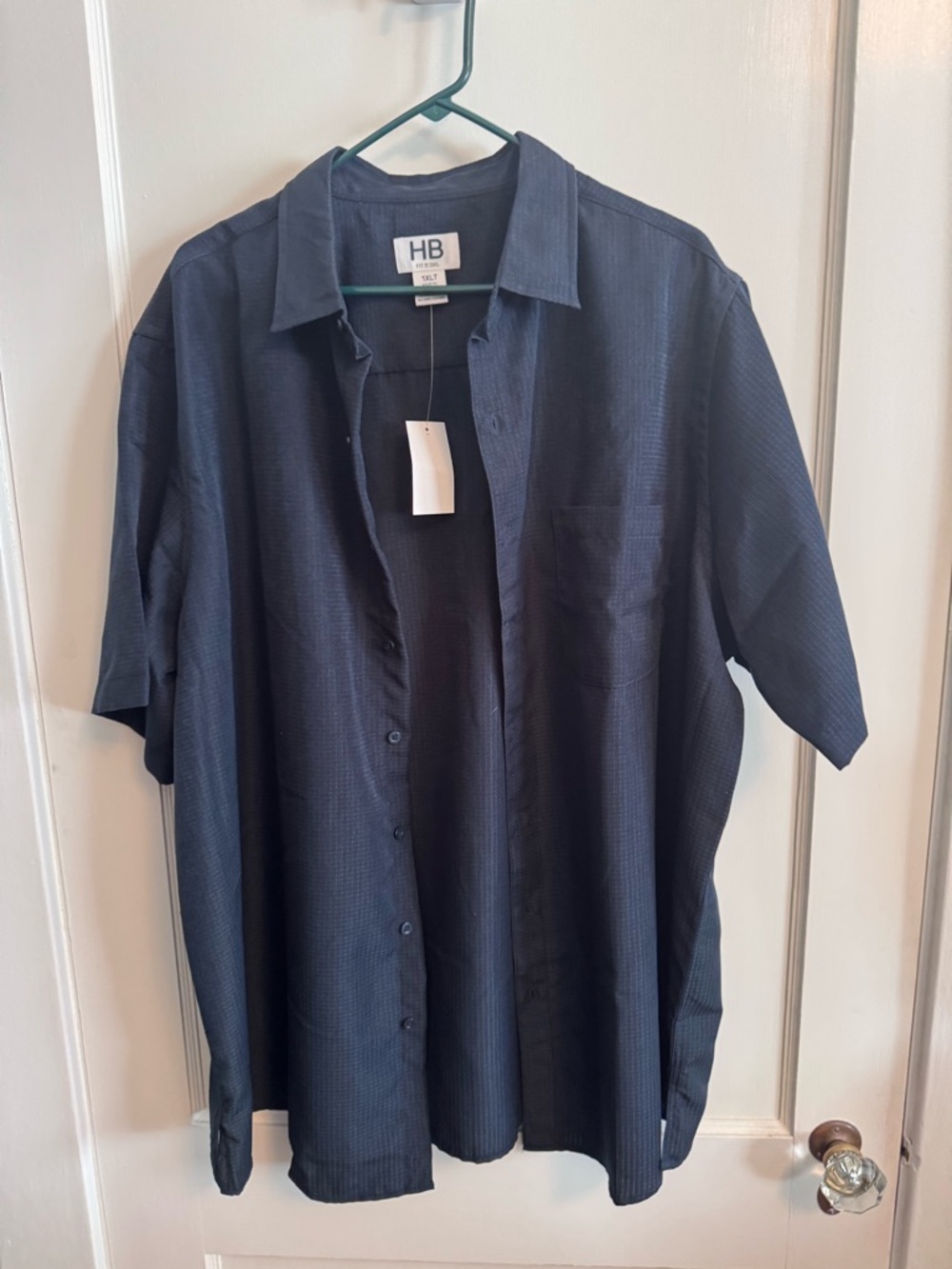 Harbor Bay Black Short-Sleeve Button-Down Shirt